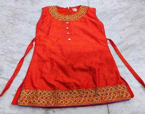 Orange Colour Silk Blouse