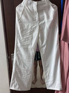 White Striped Linen Pants