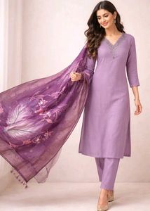 Elegant Purple Kurta Set with Dupatta