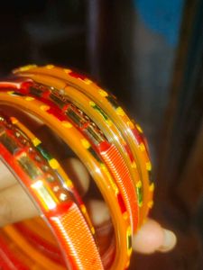 Vibrant Orange Bangles Set