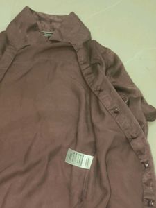 Elegant pinkish Brown Satin Blouse