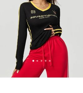Black &amp; Yellow Striped V-Neck Top