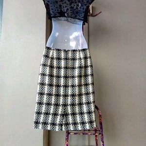 Checkered Midi Skirt