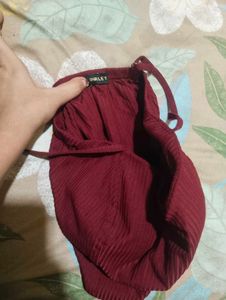 Ribbed Burgundy Crop Top