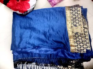 new saree with blouse piece Elegant Royal Blue Sar