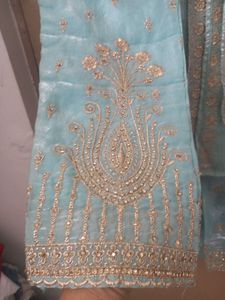 Embellished Teal Kurta Set with Pants