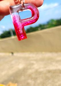 Sparkly Letter P Keychain