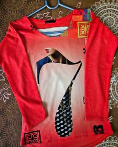 Graphic Print Long Sleeve Top