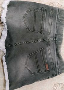 Denim Shorts with Lace Trim