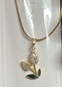 Anti tarnish Tulip Pendant Necklace