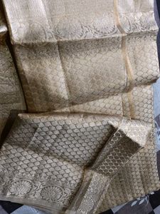 Golden Tissue Silk Saree with unstitched Blouse