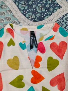 Colorful Heart Print Kurta