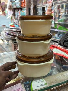 Solid Designs 3 Pcs Bowl Of Set Plastic ( Cream )