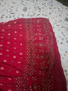 Elegant Red Printed Anarkali Kurta