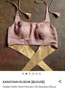 Original Suta Bombay Golden Halter Neck blouse