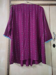 Women's Maroon Embroidered Top | Size L | Bust 40