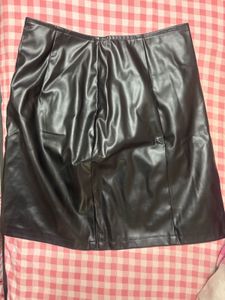 Black Faux Leather Mini Skirt