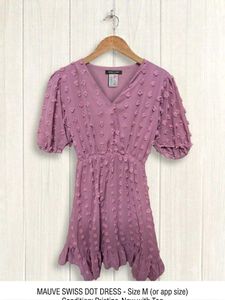Mauve Swiss Dot Dress