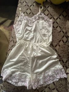 Satin Lace Teddy Sleepwear