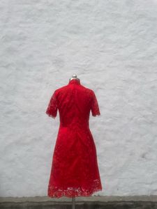 Red Lace Cheongsam Dress