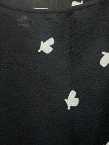 Mango Black &amp; White Print Top