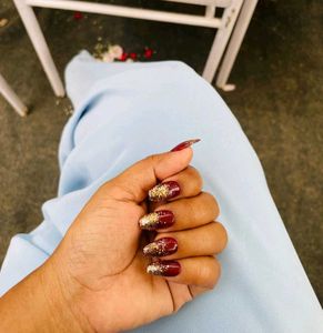 Sparkling Burgundy Press-On Nails