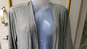 Chic Grey Long Cardigan