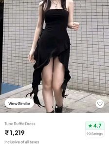 Chic Black Ruffle Mini Dress