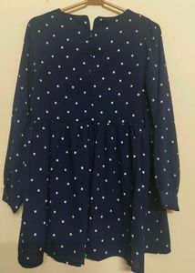 Navy Polka Dot mini dress