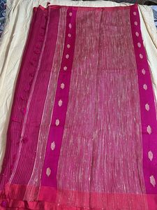 Falls done Stunning Pink Sequined Saree