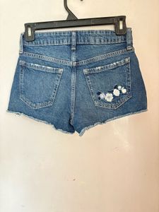 Beautiful Embroidered Denim Shorts