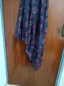 asymmetrical lace burgundy dress