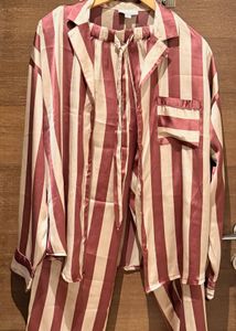 Striped Satin Pajama Set