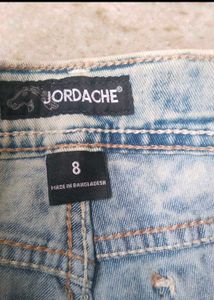 Jordache Distressed Denim Shorts with Lace Trim