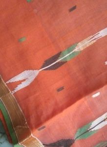 NEW thread work Orange golden saree with fall