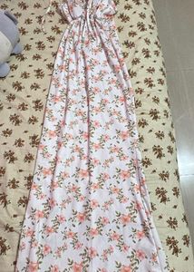 Floral Maxi Dress with Tie-Front