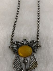 Silver Look Alike Long Necklace