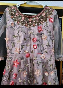 Elegant Floral Embroidered Anarkali Dress