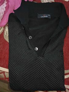 Black Polka Dot Polo T-Shirt