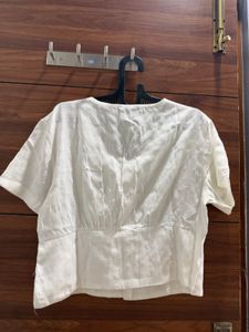 Classic White Top, corset style waist