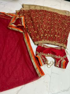Red heavy Lehenga Choli Set