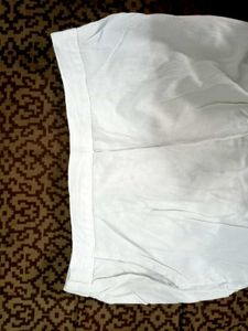White Linen Cropped Pants