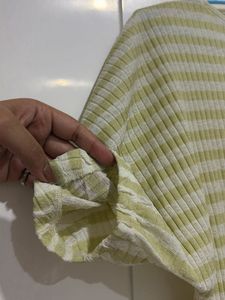 Striped Puff Sleeve Top