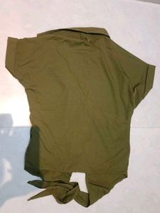 Olive Green Button-Up Shirt