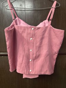 Chic Pink Button-Up Cami Top
