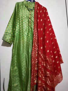 Banarasi Silk Kurti With Dupatta.. Limited Offer Hurry Up..