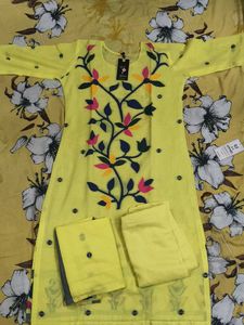 Yellow Embroidered Kurta Set