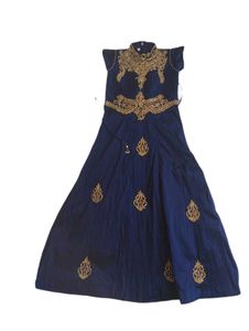 Stunning Navy Blue Embroidered Gown
