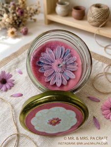 Handmade Floral Lotus  fregence Jar Candle
