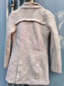 Chic Pink Textured Double-Breasted Coat